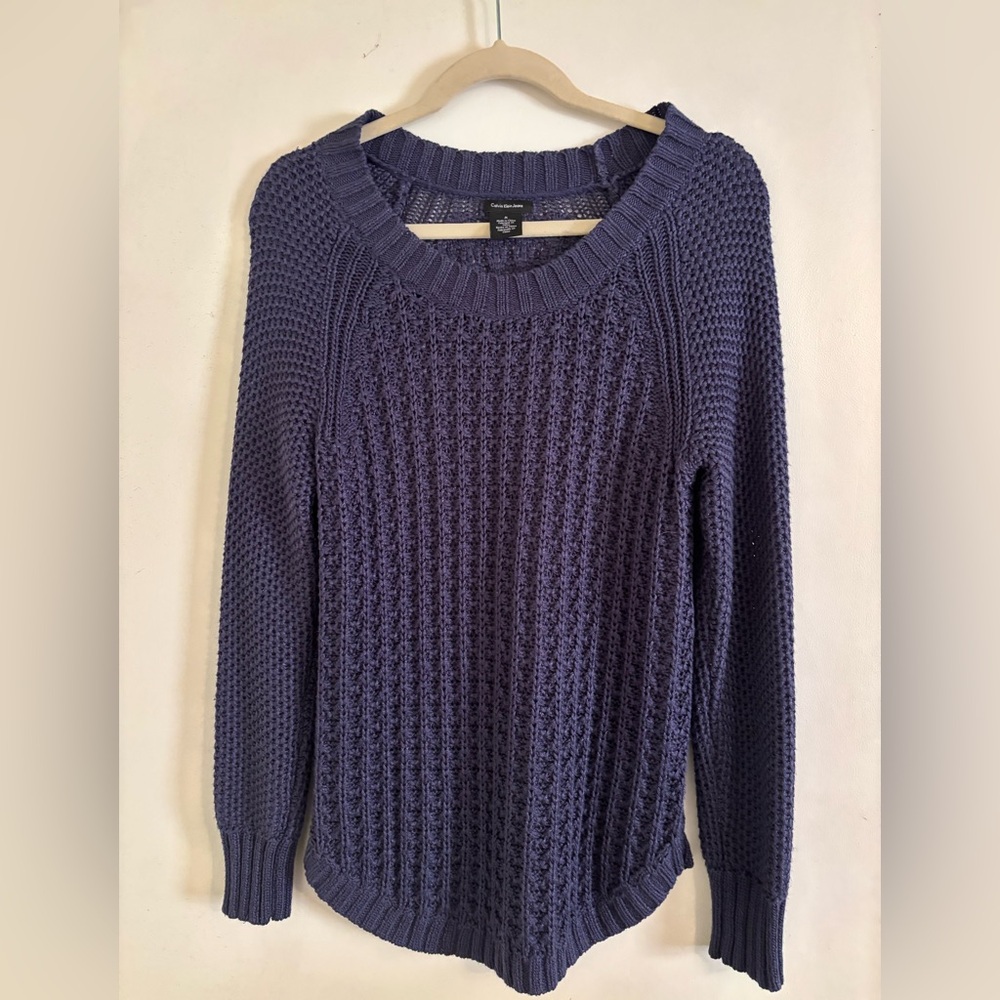 Calvin Klein Jeans Textured Blue Sweater